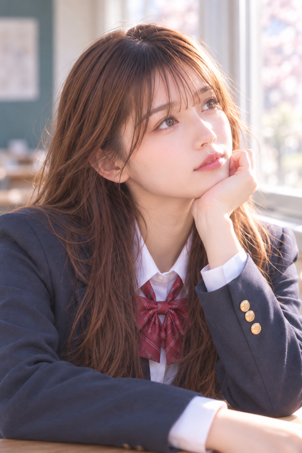 春風の中で